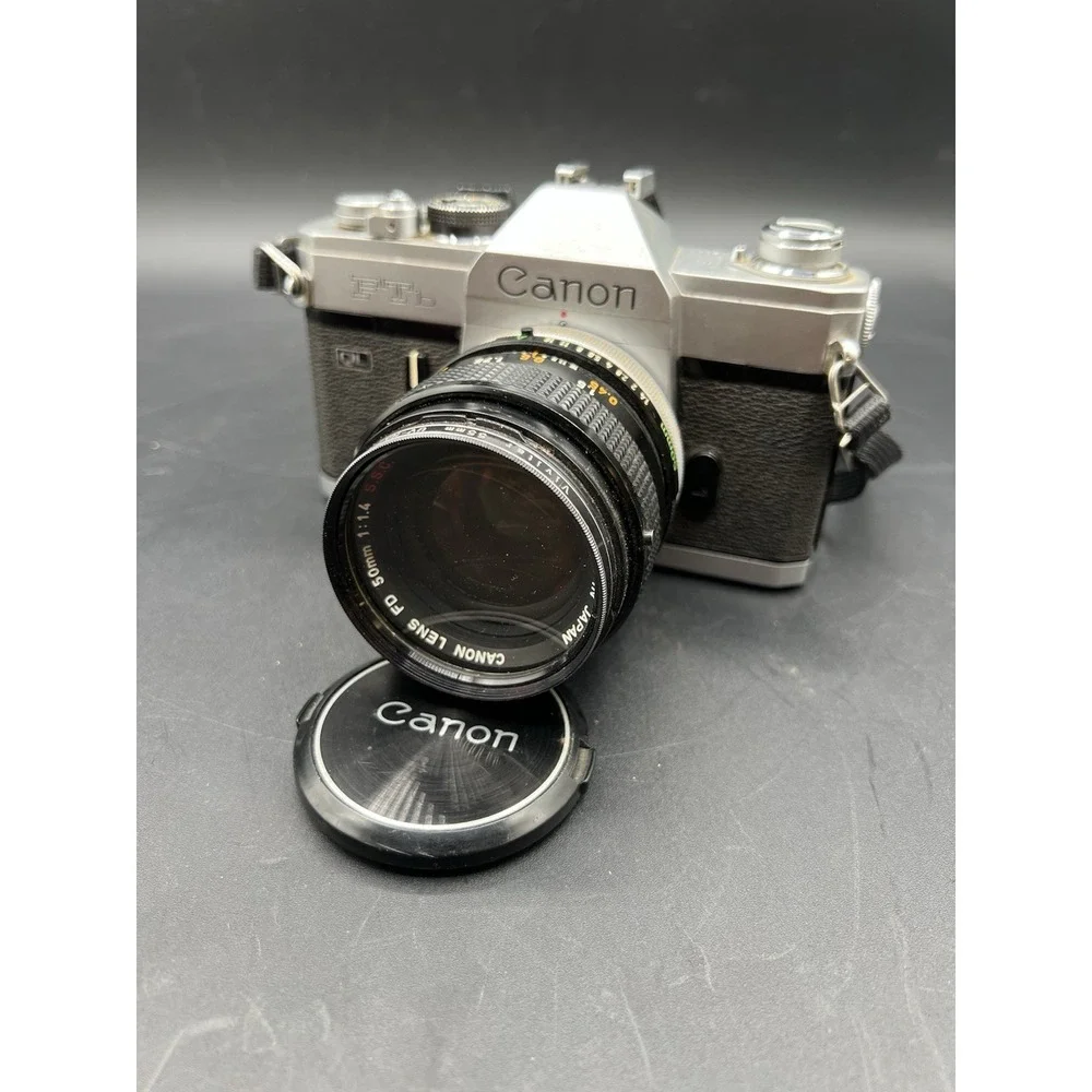 Canon FTb QL 35mm SLR Film Camera with 50mm f/1.4 FD Lens- Tested & Working!